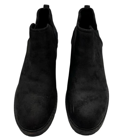 Crown Vintage Chelsea Size 11 Chunky Heel Ankle Boots Booties Black Slip On - Picture 2 of 15